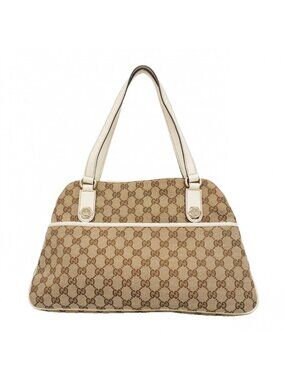 Gucci Handbag GG Canvas Brown Ivory Champagne Gold